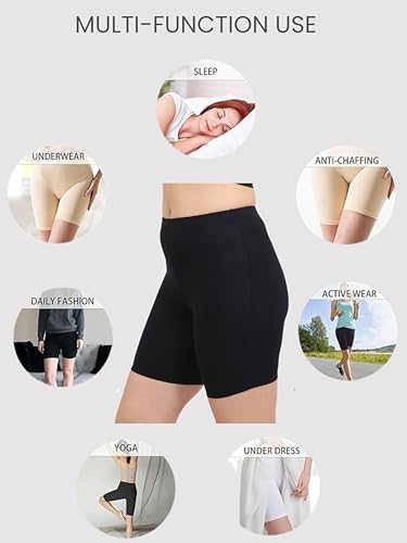 Image of GLAMORAS Women's Bamboo Spandex High Waist 4-Way Stretch Shorts | 95% bamboo 5% spandex, 4-way stretch, concealed waistband, breathable, anti-chafing, everyday comfort