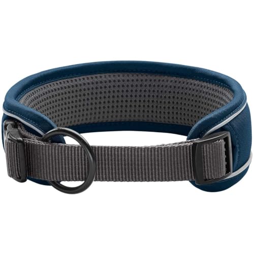 HUNTER DIVO Hundehalsung, Nylon, S, dunkelblau/grau