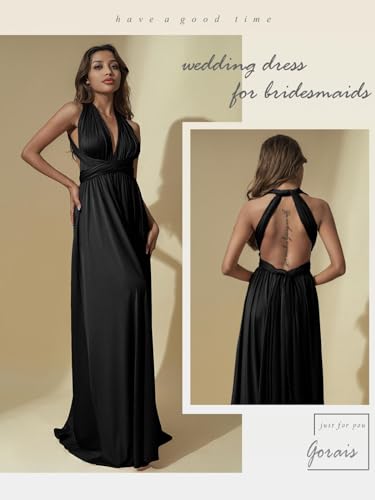 GORAIS Women Infinity Dress for Bridesmaid Long Evening Maxi Wrap Dresses Convertible Prom Wedding Gown4