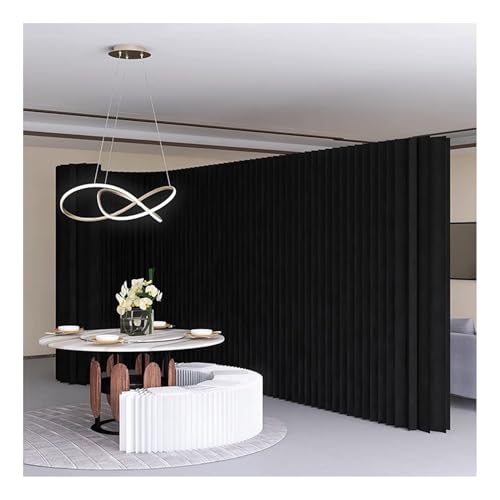 Cloison de séparation en papier noir pliable 2x1,6m pour intérieur