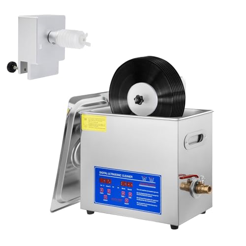 Macchina per la pulizia dei dischi in vinile riscaldata ad ultrasuoni, rotazione automatica con timer regolabile e temperatura per una pulizia profonda