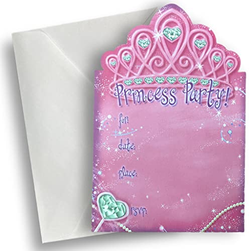 ALAZCO 24 Tiara Shaped Fill-in Invitations – Baby Shower Birthday...