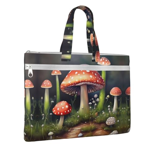 Painting Mushroom Canvas Document Bag Briefcase For Professionals And Executives2