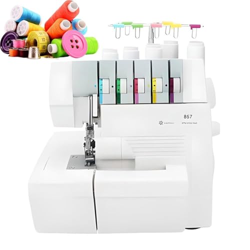 Wytrzymała maszyna do szycia overlock, wszechstronny overlock 2-3-4-5 nitkowy do profesjonalnego ściegu łańcuszkowego i obszywania, idealny do domu i rękodzieła