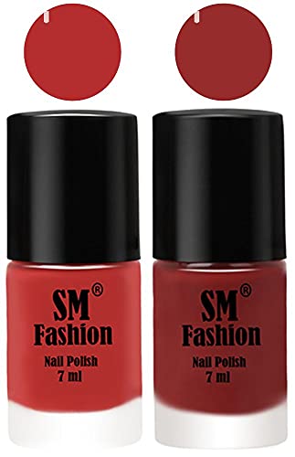 Image of Long Lasting Nail Polish | Nail Paint Combo 7 ml Each) - Set of 2 Coral Pink -Jam