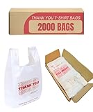 Generic Plastic Bags- Small Economy 'Thank You' White T Shirt Bag 7''x 5''x15'' 13 mic - 2000 bags/case