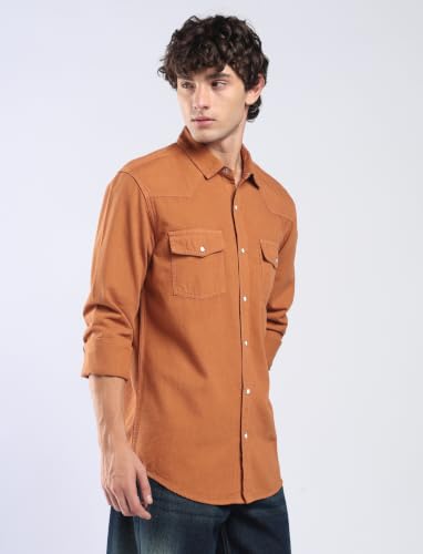 Image of INKD Men's Regular Fit Shirt - 100% Cotton | Casual Shirts for Men | Full Sleeve
