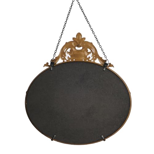 Image of Creative Co-Op Vintage Pewter Framed Wall Mirror with Decorative Chain, Black