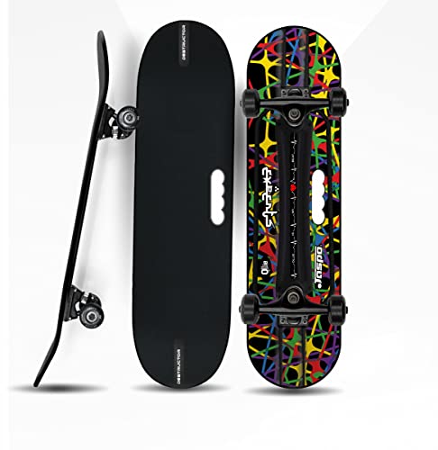 Image of Jaspo Hurricane Ollie Fibre Skateboard - 31 inch x 8 inch Deck, Unique Art Design, Perfect for Beginners & Trick Learning (Nexus)