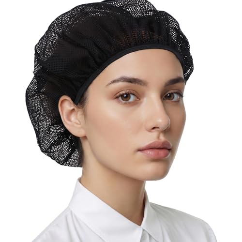 5 Pcs Unisex Chef Hat for Women Men Hair Nets for Food Service Workers Reusable Black Chefs Cap Washable Mesh Hair Nets Cover for Cooking