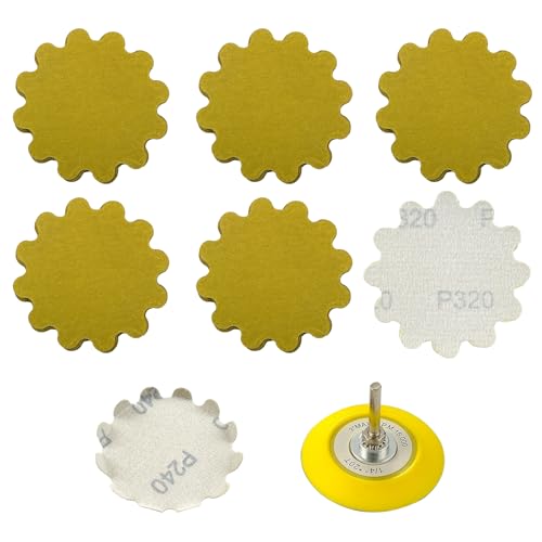 Image of 50 PCS 3 Inch Hook and Loop Sanding Discs - Wet /Dry Flex Edge Pads with Grits 320 - Compatible with Sanders & Hand Drills for Metal, Wood, Auto Projects