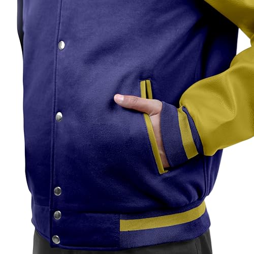 Image of Baseball Wool Letterman Varsity Faux Leather Sleeve For Men | Wool Varsity Bomber Jacket