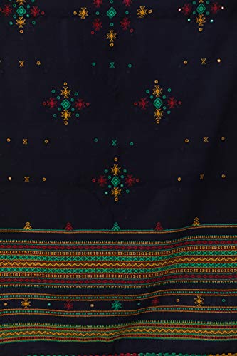 Image of Exotic India Women's Kutch Wool Shawl (SHV95--beige)