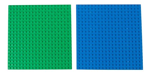 Strictly Briks Classic Stackable Baseplates, For Building Bricks, Bases For Tables, Mats, And More, 100% Compatible With All Major Brands, Blue & Green, 12 Pack, 6X6 Inches #TOP2