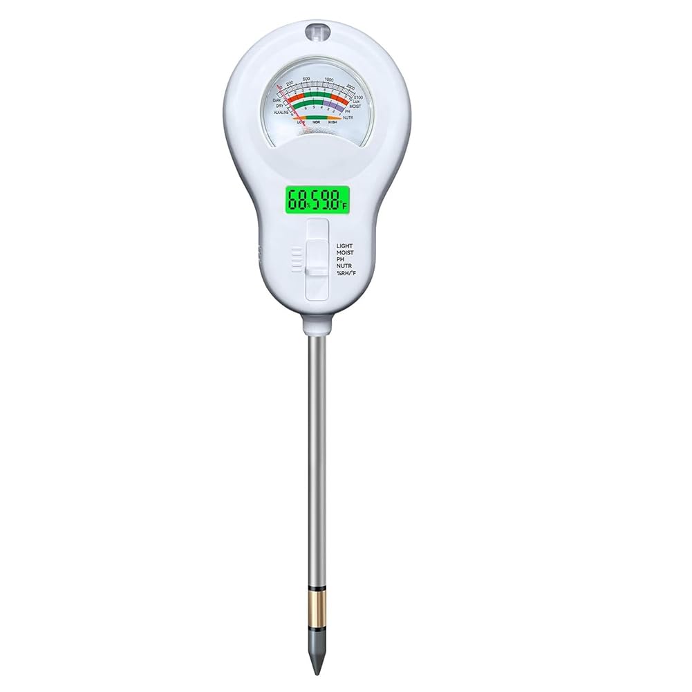 Udsknv[Ksl As Shown Soil Testing 6In1 Multi-Function Soil Moisture Tester Temperature/Ph Humidity/Sunlight/Fertility Meter