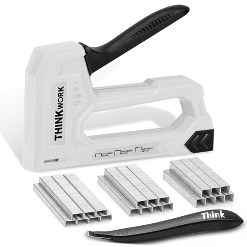THINKWORK Light Duty Staple Gun - Upholstery Staple Gun for Wood with 1600pcs JT21 Staples 1/4