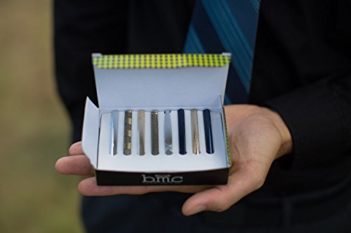 Bmc Mens Metal Tie Clip Bar Clasps W/Silver, Gold, Blue, Brass Finishes - Business Professional Fashion Assorted Designs - Dapper Dandy (Set Of 8) #TOP2