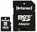 Intenso microSDHC 16GB Class 4 Speicherkarte inkl. SD-Adapter, schwarz