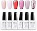 Elite99 Smalto Semipermanente per Unghie 6pzs Set di Smalti Gel gel Semipermanente Unghie Kit da UV LED Smalto per unghie Smalti Gel Polish per Unghie Soak Off Manicure,10ML ZH003