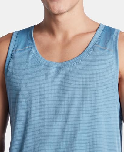 Image of Jockey MV57 Men Lightweight Microfiber Solid Active Wear Tank Top with Breathable Mesh