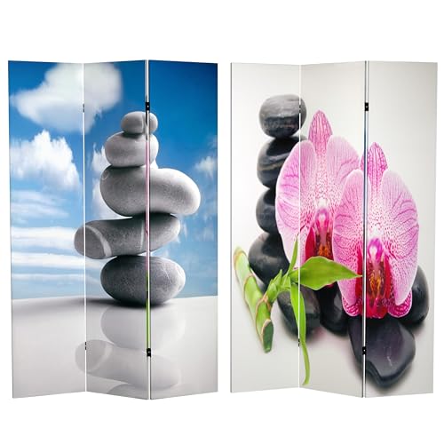 Red Lantern 6 ft. Tall Double Sided Zen Room Divider