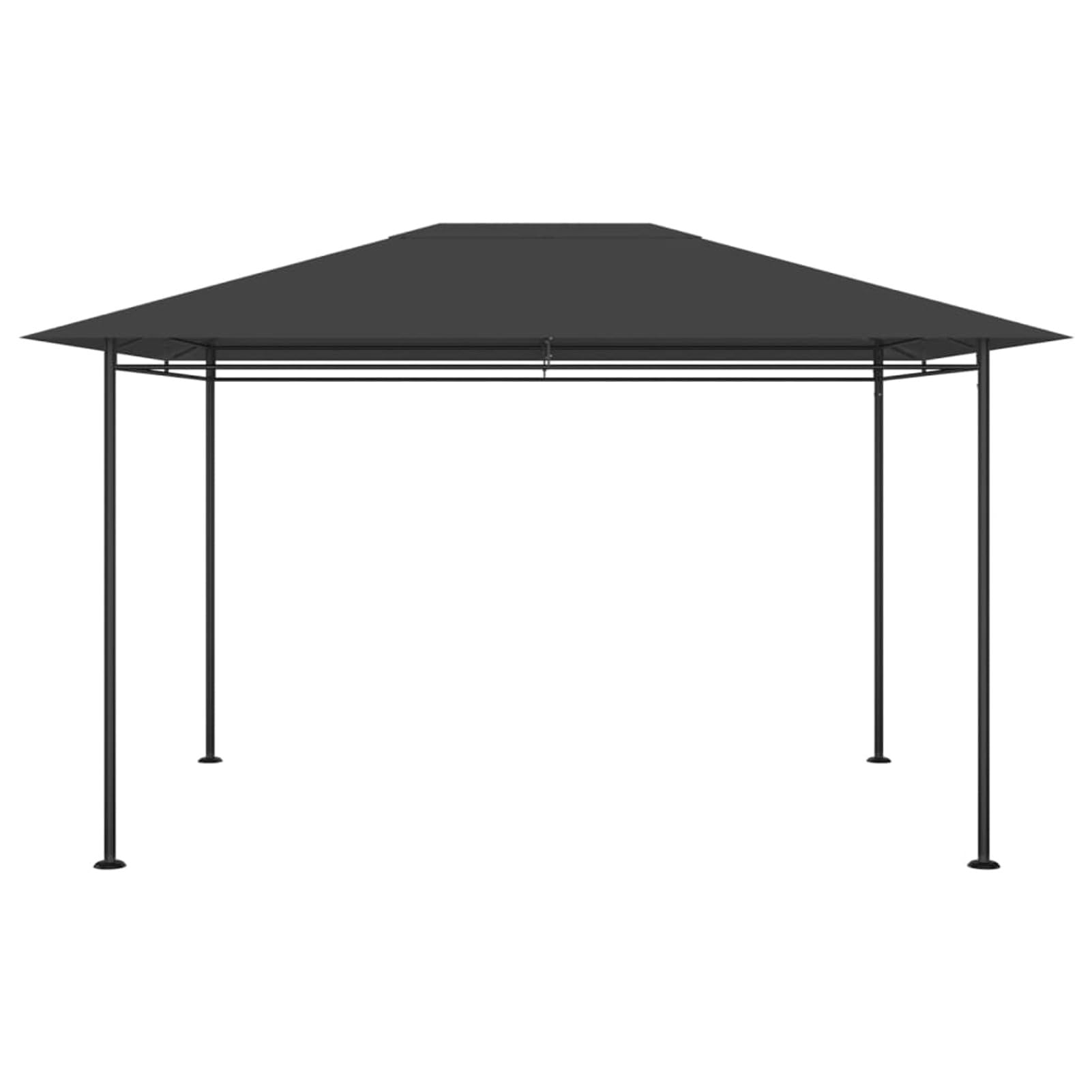 Gazebo 384x281x270 cm Antracite 180 g/m²,Gazebo Pergola Con Telo Impermeabile Richiudibile E Struttura Rettangolare In Acciaio Inossidabile Ad Alta Densità,Per Arredo Giardino,Terrazzo e Attivit