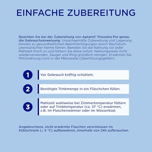 6. Bild von Aptamil Pronutra Pre – Anfangsmilch von Geburt an – Mit pflanzlichen Ölen ohne Palmöl – 6 x 4 x 200 ml