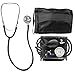 MABIS MatchMates Aneroid Sphygmomanometer and Dual Head Stethoscope Combination Home Blood Pressure Kit with Calibrated Nylon Cuff, Professional Quality, Carrying Case, Teal