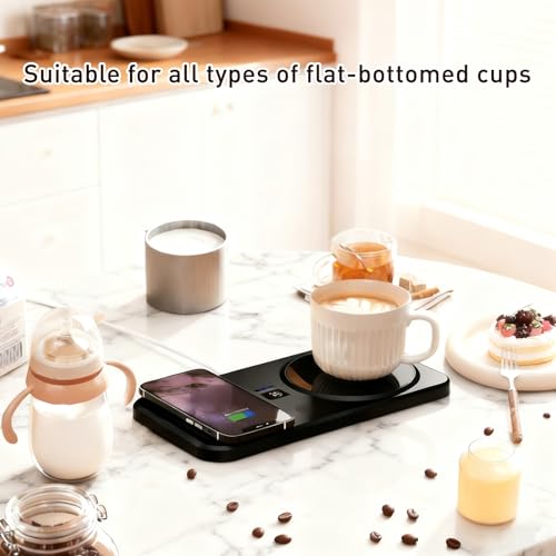 Chauffe-tasse intelligent bureau à plaque électrique multifonction noire - 4