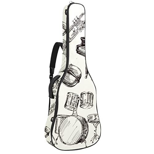Housse de sac de guitare épaisse avec rembourrage en éponge imperméable pour guitare acoustique électrique basse… - Les Beatles, Paul McCartney, John Lennon, RIngo Starr, George Harrison Housse de sac de guitare épaisse avec rembourrage en éponge imperméable pour guitare acoustique électrique basse…