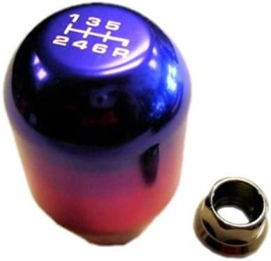 VMS RACING10x1.25mm Thread 6 Speed JDM Type-R Shift Knob in Titanium Blue Burn Billet Aluminum for Mitsubishi