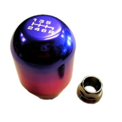 VMS RACING10x1.25mm Thread 6 Speed JDM Type-R Shift Knob in Titanium Blue Burn Billet Aluminum for Mitsubishi