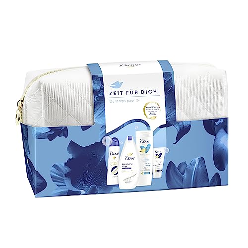Dove Set de regalo 'Time for Dich' con ducha de cuidado, desodorante, loción corporal y crema de manos con neceser de 250 ml + 150 ml + 400 ml + 75 ml