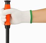 12 Pairs Kavish White Cotton Woolen Work Gloves for Men & Women, Reusable Industrial Safety Gloves with Elastic Cuff, Breathable Knit for Construction, Gardening & Warehouse – Large
