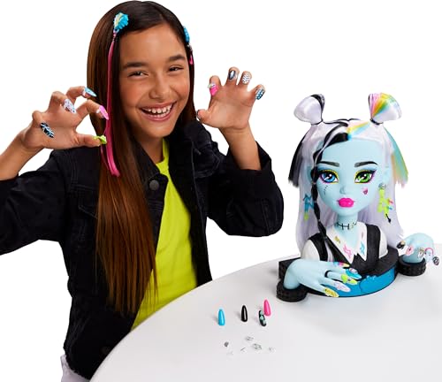 Monster High Frankie Stein Doll Head for Hairstyling with 65+ Accessories Including Wear & Share Nails, Hair Ties, Barrettes & Stickers by Monster High - Image 2
