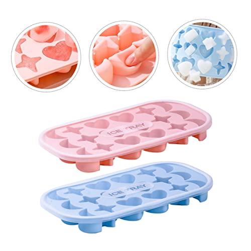 Dos bandejas de silicona para cubitos de hielo reutilizables miniatura 4