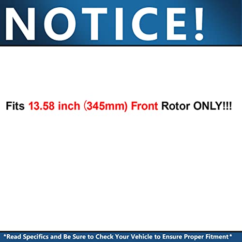 Image of Detroit Axle - Front Brake Kit for 2005-2023 Chrysler 300 2006-2023 Charger | 2009-2023 Dodge Challenger 2005-2008 Magnum Drilled & Slotted Disc Brake Rotors Ceramic Pads 13.58 inch Rotor