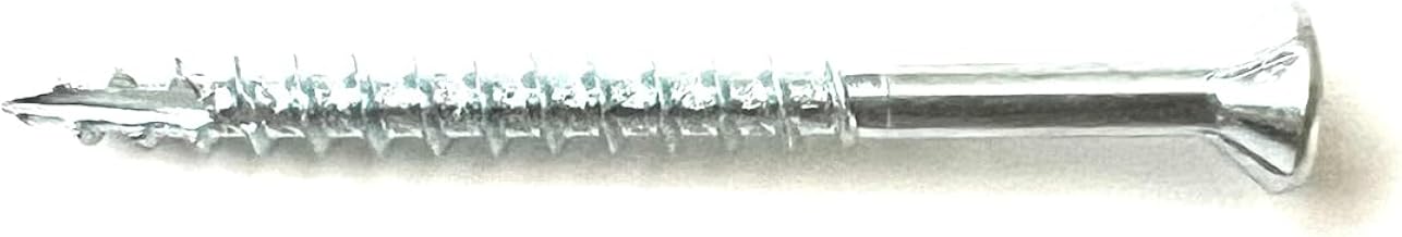 #8 x 2” Wood Screws Flat Head Particle Board Screws Type 17 Point w/Nibs Steel Zinc Coated Wood Screws Great for Particle Board, MDF, Cabinet Hinges, Furniture, Woodworking, 90 Qty