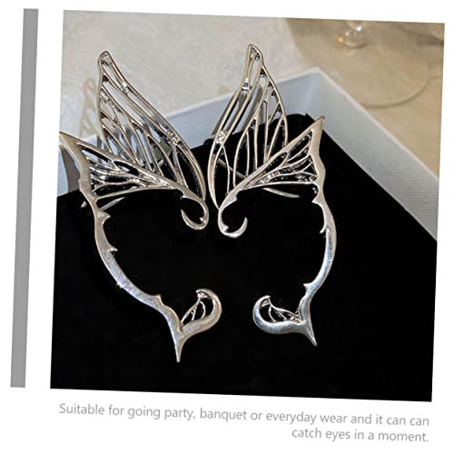 Boucle d'oreille costume elfe aux détails d'ailes ciselées - 5