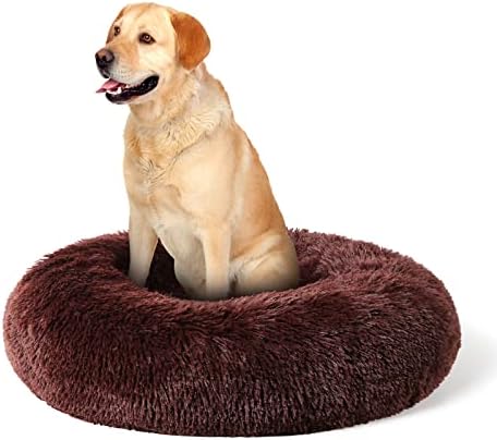 TigTiycH Dog Bed,Calming Cat Beds Small Washable Pet Bed Round Plush Donut Puppy Bed Dog Cushion Machine washable Rainbow (Φ15.7in*High 7.8in/40cm*20cm)