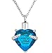 Produktbild Herz Einäscherung Urn Halskette für Asche Urn Schmuck Memorial Anhänger mit Fill-Kit und Geschenk-Kasten (Himmelblau)