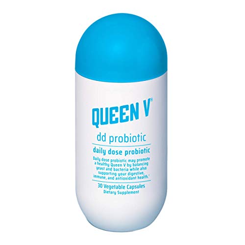 Queen V DD Probiotic for Women | pH Balanced to Support Digestive, Immunity, and Vaginal Health | Promotes Healthy Yeast & Bacteria | Natural and Effective | Turmeric + Grapefruit Seed | (1 Pack)