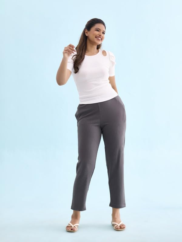 Image of GO Colors Women Rib Pant