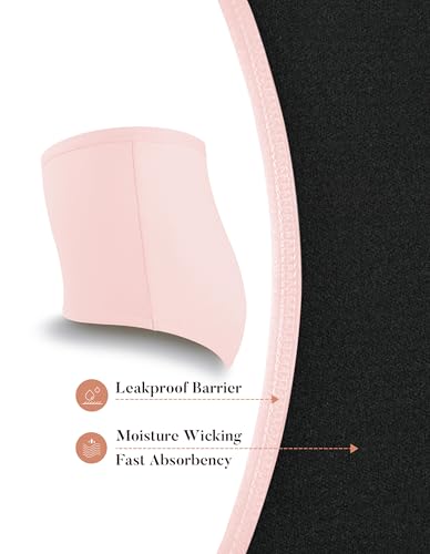 Image of AIRCUTE Washable Urinary Incontinence Protective Underwear for Women Leak Proof Absorbent Reusable Panties 60ML 1 Pack (Pink, Large)