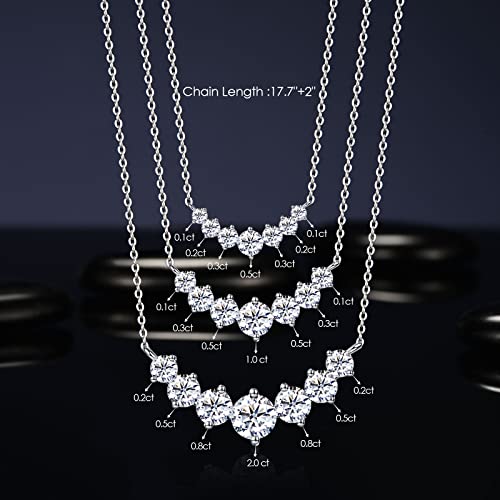 Dolphinlove Diamond Pendant Necklace For Women, Gifts For Wife Mom Girlfriend, Moissanite Necklace 1.7Ct, 925 Sterling Silver Plated 18K White Gold (1.7Ct, Smile) #TOP3