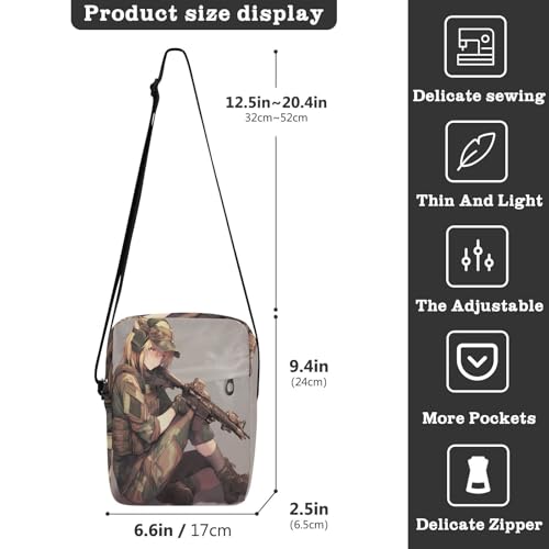 messenger bag for women shoulder bag crossbody Womens Purse Cross Body Adjustable Strap for business business- Army Camouflage Girl3