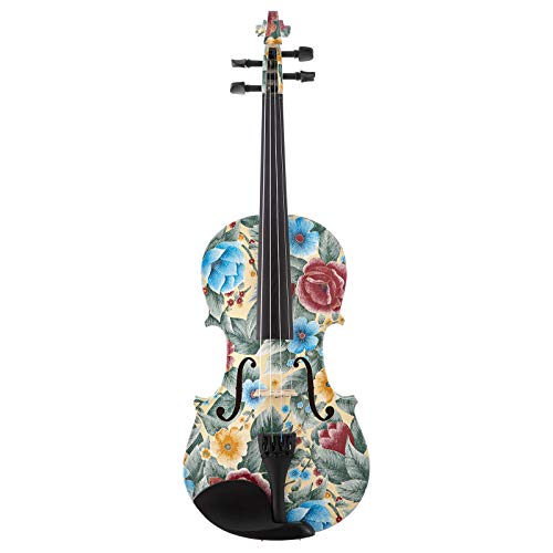 Kinglos 4/4 Cold-Rock Colored Ebony Fitted Solid Wood Violin Kit with Case, Shoulder Rest, Bow, Rosin, Manual, Extra Bridge and Strings Full Size