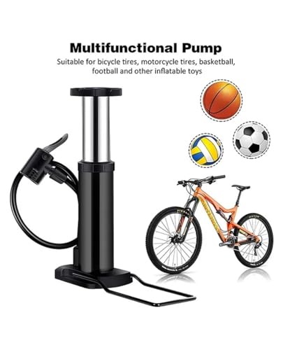 Image of Oblivion Tyre Inflator for Car and Bike 1 Pc - Multicolor Foldable Mini Manual Foot Air Pump with Anti-Skid Pedal & Dual Multi-Functional Valve & Gas Needle, Portable for Ball Camping Gear & Emergency
