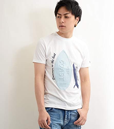 Amazon サーフボードデニムエンボスtシャツ 半袖 Tシャツ サーフボード デニム エンボス 刺繍 メンズ レディース 韓国ファッション カットソー トップス 細身 タイト 夏 春 秋 夏物 夏服 Tシャツ カットソー 通販