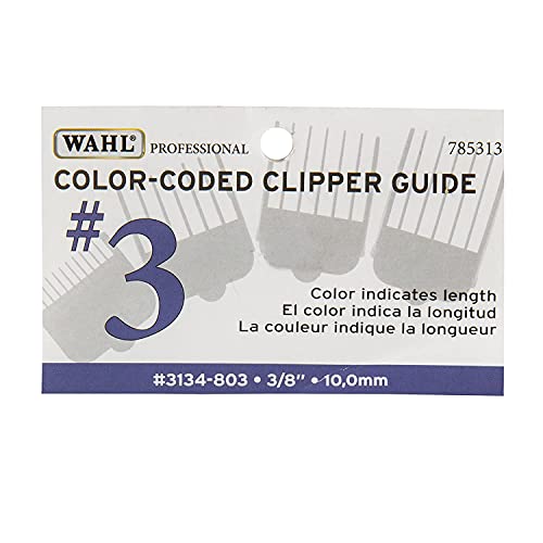 Wahl Professional #3 Color Coded Guide Comb Attachment 3/8" (10.0Mm) –3134-803 - Great For Professional Stylists And Barbers - Blue #TOP2